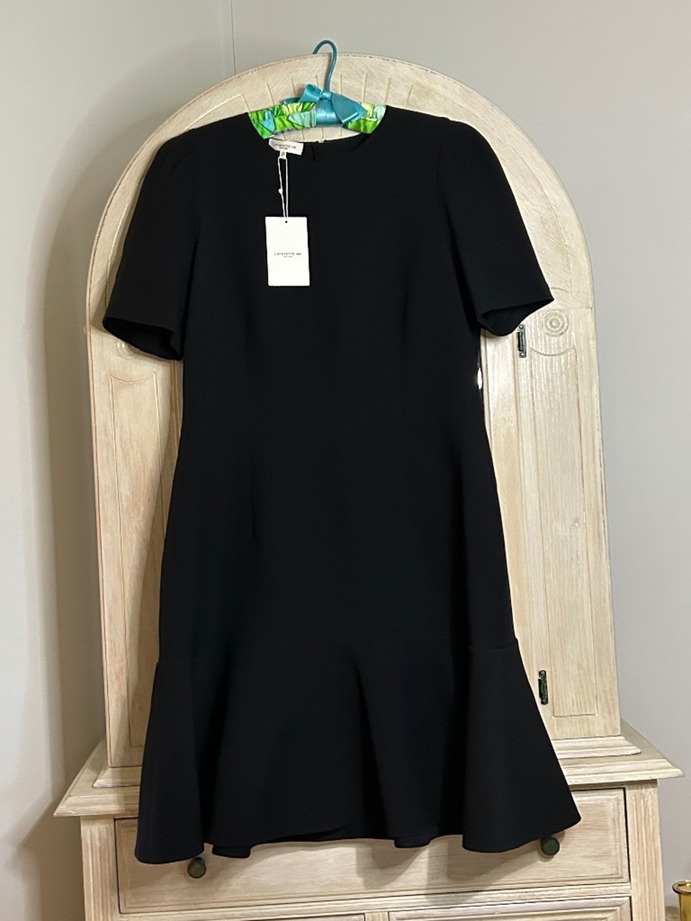 Lafayette 148 New York WOOL-SILK CREPE SHORT SLEEVE DRESS,Size 10 - Picture 6 of 16